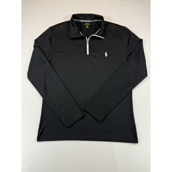 Polo Ralph Lauren Performance 1/4 Zip Pullover Men Size Medium Black Pony - Picture 2 of 8
